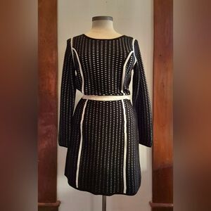 Calvin Klein Black and White Knit Dress